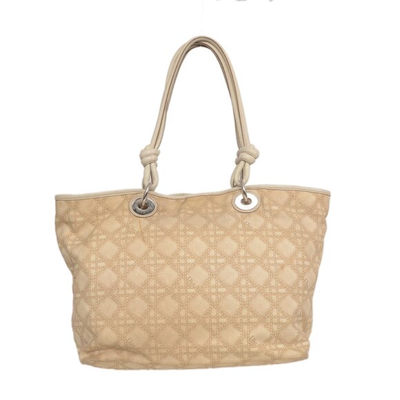 Dior Panarea Beige Tan Leather Canvas Tote - Picture 6 of 16